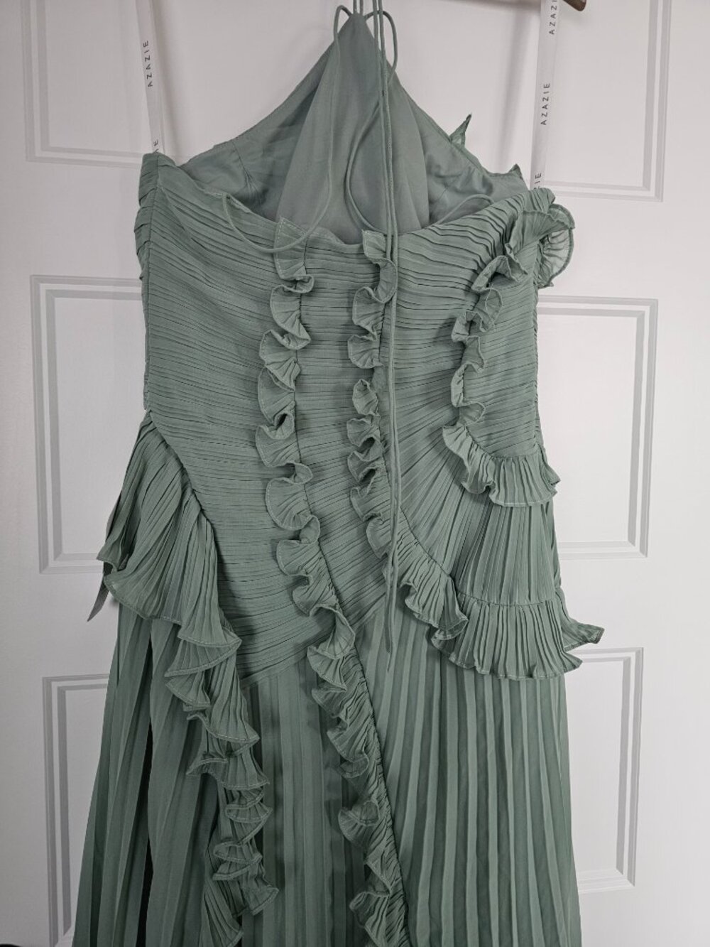 Azazie Hatsu Matcha Maxi Dress Size 10 - Picture 7 of 10